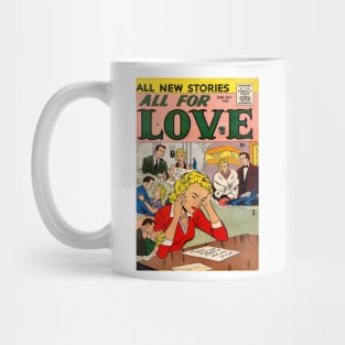 Vintage Romance Comic Book Cover - All For Love Mug